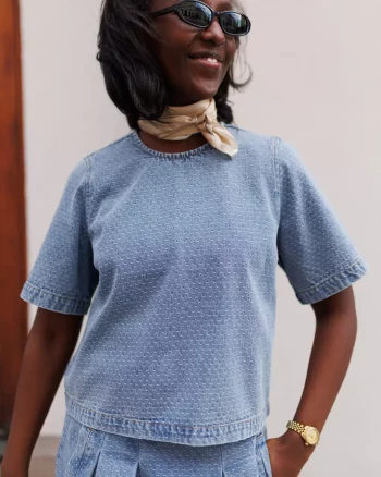 Lova Denim SS Blouse Denim Blue - Co´couture