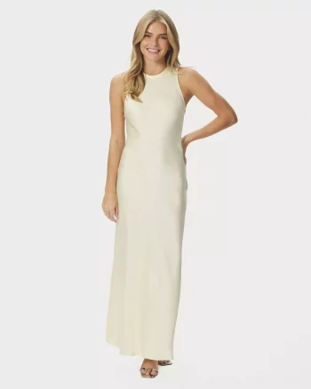 Celinie Heavy Sateen Dress Light Yellow - Neo Noir