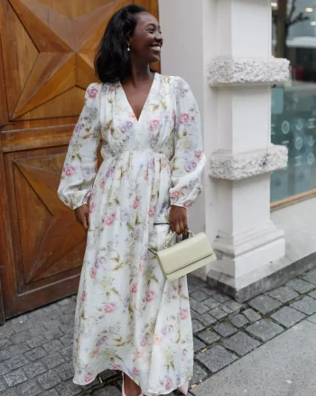 Silfi Vintage Flower Dress Off White - Neo Noir