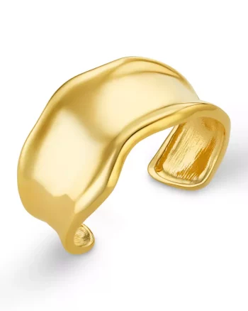 Statement Organic Molten Metal Cuff Pale Gold - Orelia