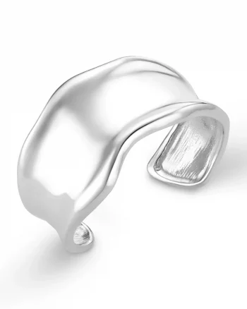 Statement Organic Molten Metal Cuff Silver - Orelia