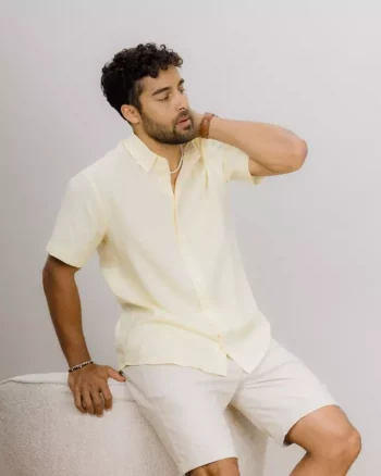 Thomas SS Shirt Pale Yellow - Urban Pioneers