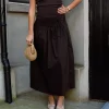 Anais Poplin Skirt Chocolate Brown - Neo Noir
