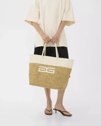 Rafia Tote Bag Nature Straw - Gestuz