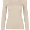 Babette Silk Lace T-shirt Cacao - Rosemude