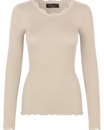 Babette Silk Lace T-shirt Cacao - Rosemude