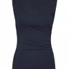 Billie Sl Drape Top Black - Rosemunde