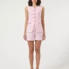 Yasagana HW Linen Blend Mini Shorts Pink Lady - Yas
