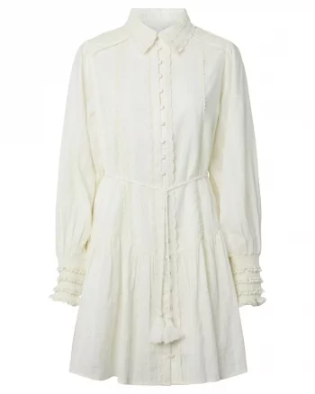 Yassomelli LS Shirt Dress Start White - YAS