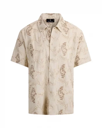 Ricci SS Shirt Light Sand Aop - Urban Pioneers
