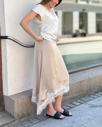 Idun Lace Skirt Bisquit - Co'Couture