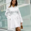 Ulissa Poplin Shirt Dress Off White - Neo Noir