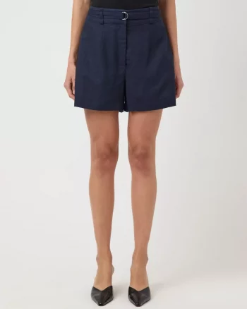 Yasagana Linen Blend Mini Shorts Navy - Yas