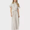 Nellie Wide Stripe Dress Ivory - Neo Noir