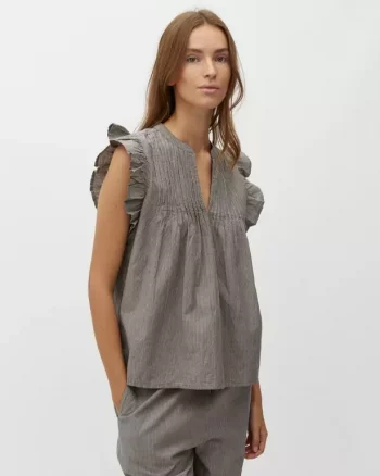 Gemala Blouse Java White Stripe - MbyM