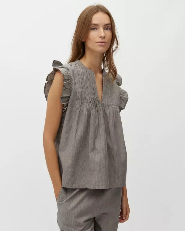 Gemala Blouse Java White Stripe - MbyM
