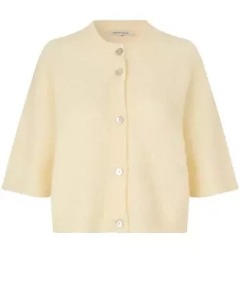 Andrea Knit Rib Cardigan Alabaster Gleam - Second Female