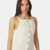 Kylie Structure Waistcoat Off White - Neo Noir