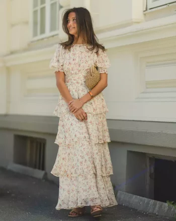 Sable Meadow Printed Dress Creme - Neo Noir