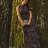 Marli Solid Chiffon Dress Dusty Brown - Neo Noir