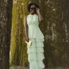 Marli Solid Chiffon Dress Light Green - Neo Noir