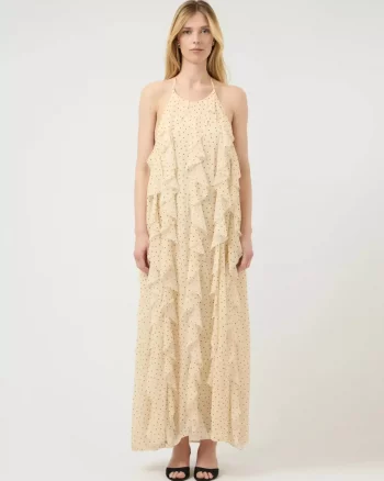 Yasfinillo Halterneck Long Dress Anise Flower/Dots - YAS