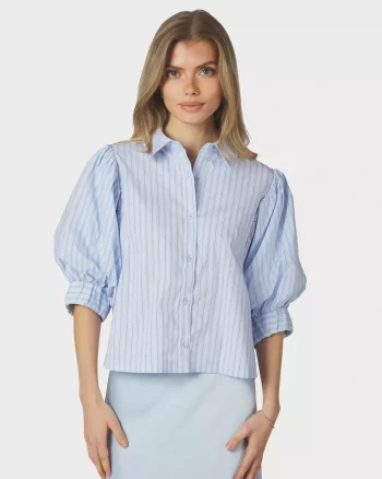 Etta Stripe Stone Shirt Light Blue - Neo Noir
