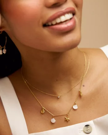 Mixed Shell & Starfish Charm Necklace - Orelia