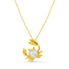 Pearl Crab Charm Necklace Gold - Orelia
