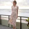 Vira Floral Dress Creme - Neo Noir