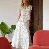 Asta Small Blossom Skirt White Blue - Neo Noir