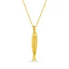Textured Fish Charm Necklace Gold - Orelia