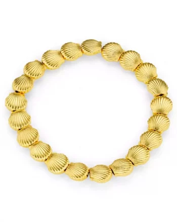 Metal Shell Stretch Bracelet Gold - Orelia