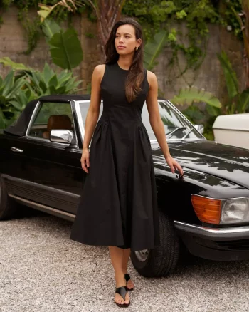 Zora Poplin Dress Black - Neo Noir