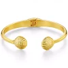 Metal Shell Open Hinged Bangle Gold - Orelia
