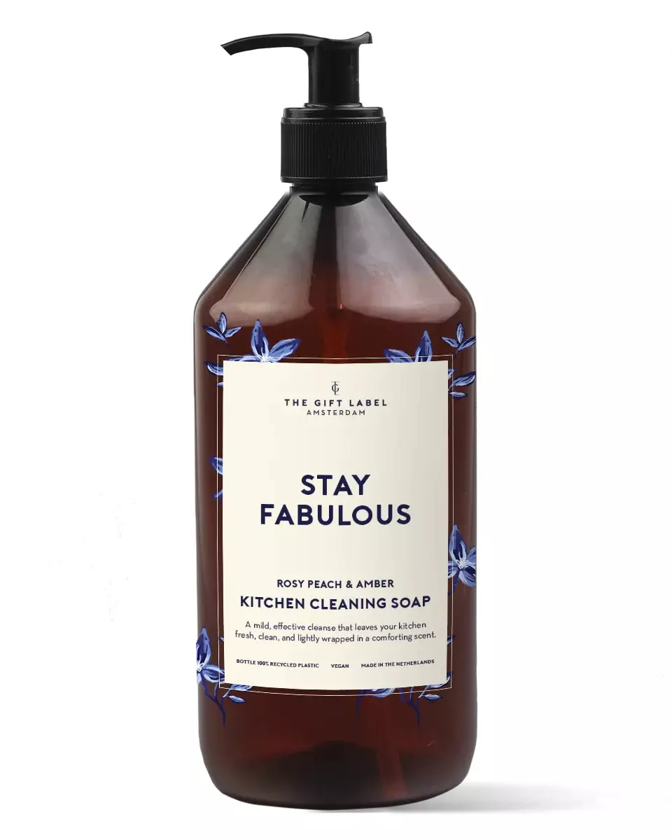 Kitchen Cleaning Soap Rosy Peach & Amber - The Gift Label
