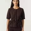 Yaselsie SS Denim Top Coffee Bean - Yas