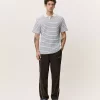 Knitted Stripe Polo Eggnog White - Les Deux