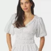 Sapura Mini Dot Blouse White - Neo Noir