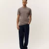Core Contrast T-Shirt Bungee Brown - Les Deux