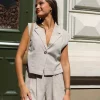 Yasusuma Short Linen Blend Waistcoat - Yas