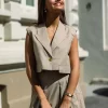 Leila Linen Crop Vest - Co'couture