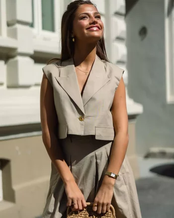 Leila Linen Crop Vest - Co'couture