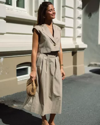 Leila Anya Pleat Skirt Bisquit - Co'coture