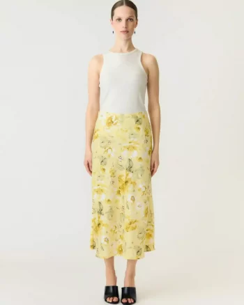 Yaspella Midi Skirt Pale Banana/ Lemon - Yas