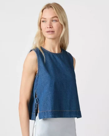 Svetlana Denim Top Blue - Neo Noir