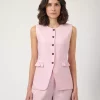 Yasagana Linen Blend Waiscoat Pink Lady - YAS