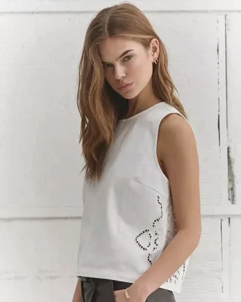 Colette Embroidery Top Off White - Co´Couture