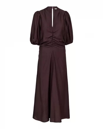 Hera SS Puff Dress Dark Brown - Co´Couture