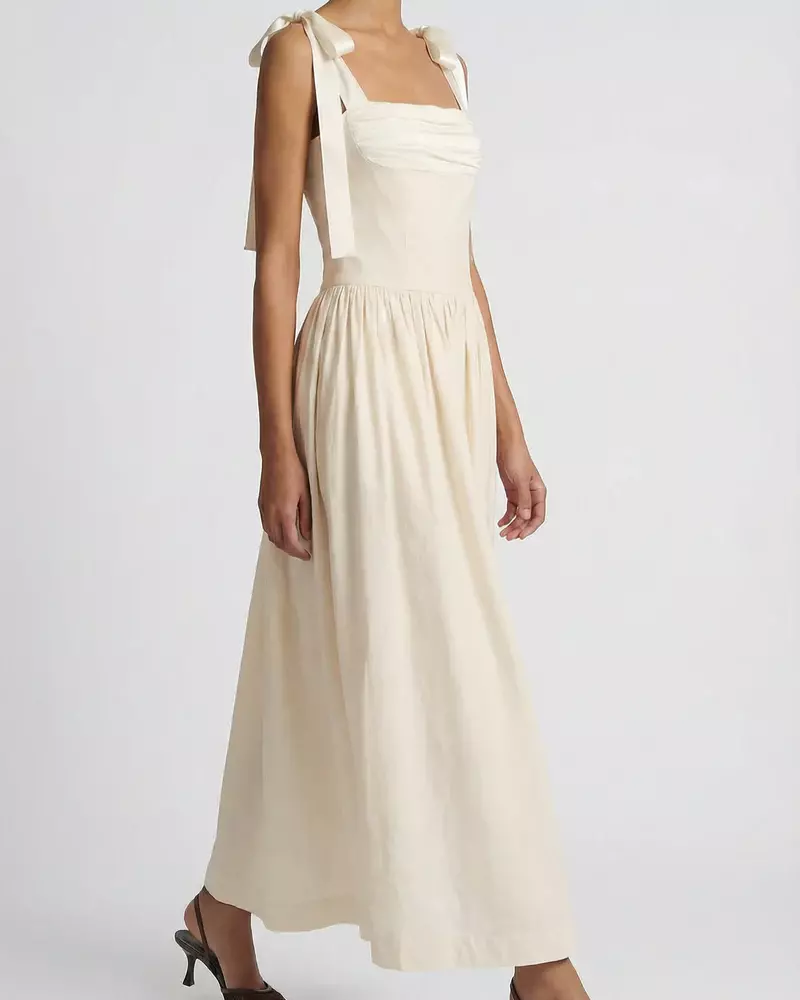 Elsa Maxi Dress Ivory - Murlong Cres